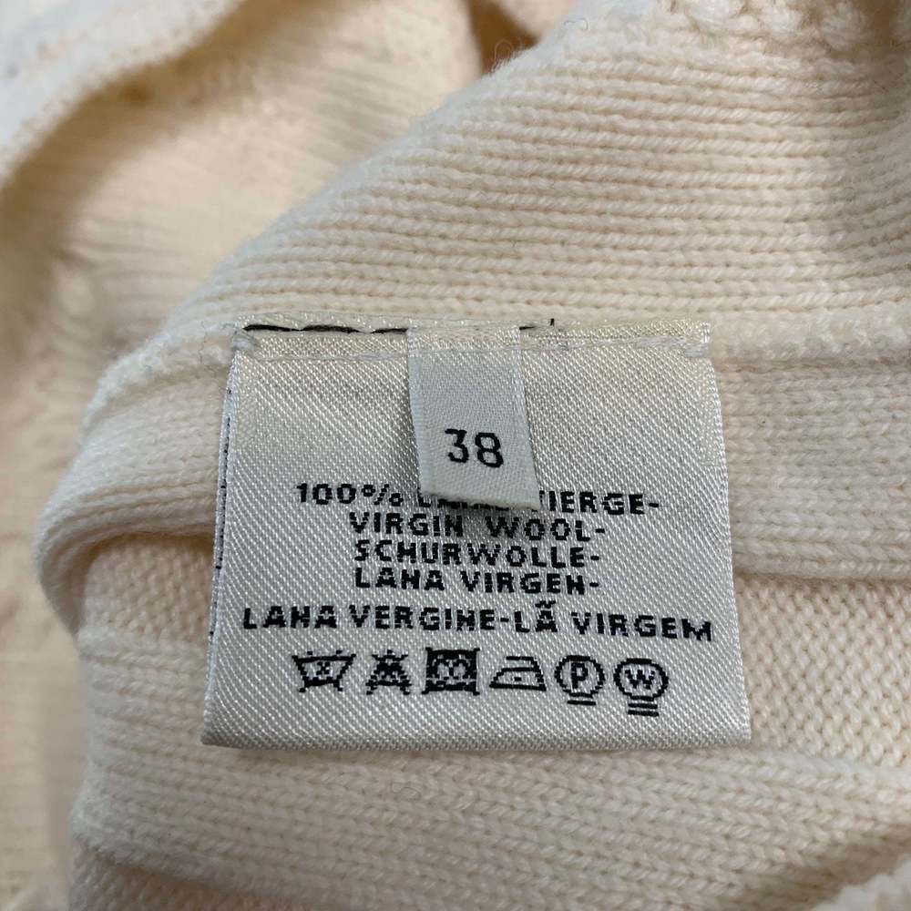HERMES Cream Virgin Wool Textured Sweater - Picture 7 of 7